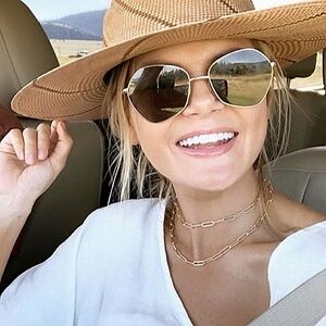 Free People Layered Gold Paperclip Chain Necklace